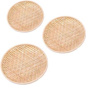 ถาดผลไม้หวายกลมทำมือ ตะกร้าเสิร์ฟอาหารสานธรรมชาติ สำหรับห้องครัวและห้องรับประทานอาหาร จานขนมปังและของว่างตกแต่งจากหญ้าทะเล - Product Image 4