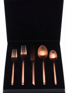 Ensemble de couverts modernes en cuivre, 5 pièces, en acier inoxydable, couteau, fourchette, cuillère, résistant à la rouille, vaisselle de mariage - Product Image 6