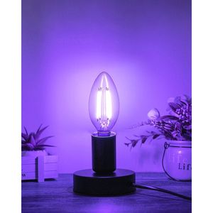 Lampadine LED C35 4W Equivalenti a 40W UVA Base E12 per Decorazioni Interne, Luci Colorate Viola per Candelabri E12 - Product Image 2