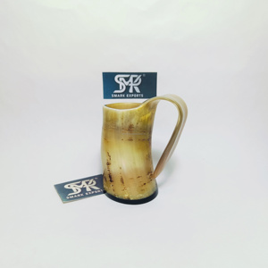 Tasse à bière en corne de buffle africaine naturelle fabriquée à la main sur le thème médiéval rustique Style animal pour les célébrations Événements - Product Image 3