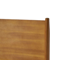 Cama Doble Furaka de Madera Maciza de Acacia, Estilo Moderno de Mediados de Siglo, Patas Inclinadas, Plataforma, Acabado Natural