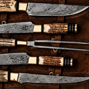 Ensemble de couteaux de cuisine personnalisés, couteaux de chef professionnels, lames en acier forgé, outils de cuisine faits à la main, ensemble cadeau haut de gamme, vente en gros d'usine - Product Image 5