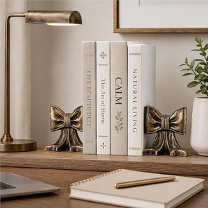 Sujetalibros decorativos, juego de 2 soportes para libros vintage resistentes - Product Image 3