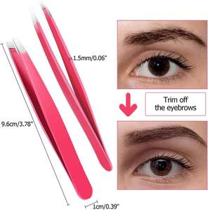 Pince à épiler pour sourcils UBI en acier inoxydable, durable et réutilisable, lot de 9 pièces avec pointe inclinée, tendance pour hommes et femmes - Product Image 3