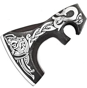 Hacha Vikinga de Acero al Carbono de Diseño Nuevo, Hecha a Mano, de Alta Calidad, con Grabado, Grado Industrial, Herramienta de Supervivencia Personalizada para Exteriores - Product Image 1