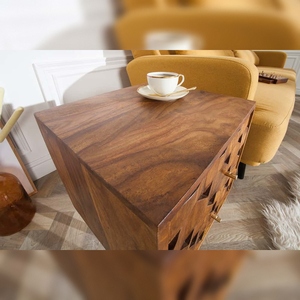 Vandana Modern Eco-Friendly Wood <b>Bedside</b> <b>Table</b> MYSTIC LIVING 60cm <b>Brown</b> Sheesham Stone Finish for Bedroom and Home Office - Product Image 2