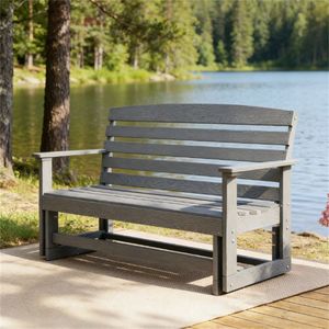 Sedia a dondolo grigia per giardino - Panchine da patio - Product Image 1