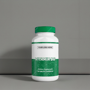 Tabletas de Vitamina B6 de la Mejor Calidad con Etiqueta Personalizada para Adultos - Apoyo al Desarrollo Cerebral, 1 Tableta, 18 Meses de Vida Útil, Empaque Personalizado - Product Image 1