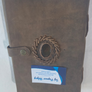 Carnet en cuir véritable fait main avec papier à bords festonnés, 120 feuilles, 240 pages, carnet en cuir vintage, journal d'écriture, qualité supérieure - Product Image 3