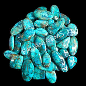 Piedras Sueltas de Shattuckita 100% Natural, Cabujón Hecho a Mano, Par de Rajasthan con Certificación de Terceros, Precio al por Mayor - Product Image 2