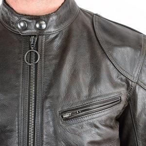 FLy Humble Sportwear Chaqueta de cuero con cremallera, estilo universitario y de motociclista, con gráfico estampado por descarga personalizado y diseño frontal tipo Letterman - Product Image 6