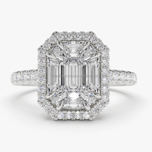 Bague de fiançailles pour femme RB Gems, diamant naturel vif certifié IGI CVD HPHT, or jaune 14 carats, moissanite taille princesse excellente - Product Image 5