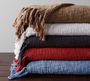 Manta Decorativa Tejida de Algodón Slub 100% Puro, Manta para Sofá de Hilo de Algodón Slub, Mantas Decorativas Tejidas a Mano de Algodón Slub - Product Image 1