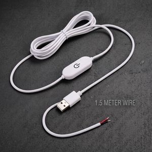Cable de alimentación USB con interruptor de encendido/apagado para luz LED, cable de alambre blanco de 5 V CC, longitud de 1,5 m - Product Image 5