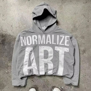 Nuevas sudaderas con capucha de último diseño, lo último en moda, el mejor diseño, color liso, básicas, mezcla de algodón, con bordado desgastado, para hombre. - Product Image 4