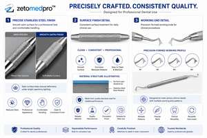 เครื่องมือจัดเรียงและวางเชือกเยื่อหุ้มฟันสแตนเลสสตีล รุ่น Dental BN1 Gingival Cord Packer OEM Zetomed Pro - Product Image 6