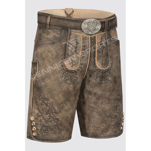 OKTOBERFEST <b>Men's</b> Bavarian Lederhosen Herren Deerskin <b>Brown</b> Leather Oktoberfest Leather <b>Short</b> - Product Image 2