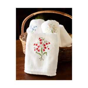 Personalized Promotional Names Embroidered <b>Vase</b> With Bow Patriotic Floral Kitchen Towel Cotton Printed Rectangle The Smiths - Product Image 5