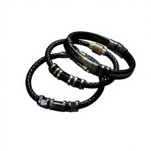 Bracelet d'équilibre énergétique en acier inoxydable (à porter à la main) pour la circulation, le soulagement du stress, la récupération énergétique corporelle, confortable - Product Image 1