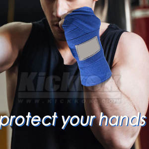 Servicio OEM: Vendas de boxeo personalizadas hechas en Pakistán con tu propio diseño, de algodón, con pegamento de óxido de zinc, ligeras y transpirables. - Product Image 5