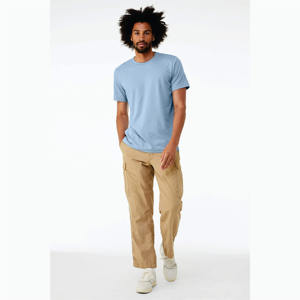 T-shirt uni pour homme à col rond, manches courtes, tricoté, confortable, coupe classique, décontracté, polyvalent, indispensable pour la garde-robe - Product Image 4