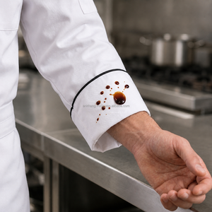 Professional <b>Chef</b> Uniform Set White Long Sleeve Jacket Apron <b>Hat</b> 100% Cotton Poplin Restaurant Bar Use Unisex - Product Image 6