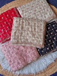 Sari de red con rosas y cuentas, estilo mágico, para mujer, ropa étnica, tradicional, para bodas, recepciones y compromisos. - Product Image 5