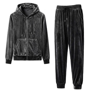 Conjunto Casual de 2 Piezas para Hombre, Primavera, Resistente al Viento, Talla Grande, Sudadera con Capucha de Terciopelo, Pantalones Deportivos, Camiseta de Manga Larga con Cuello Redondo, Cintura Elástica - Product Image 5