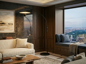 Vietnam Factory LED <b>Sensor</b> Control <b>Indoor</b> Iron Black E26 Floor Lamp with CCT 3000K High Brightness Traditional Design - Product Image 5