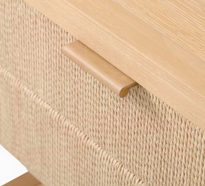 Modern Wood Nightstand With 2 Drawers And Open <b>Shelf</b> Storage Bedroom Furniture Minimalist Design - Product Image 6