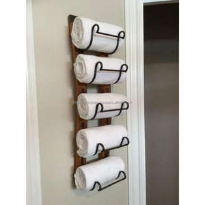 Salle de bains Maison Spa Saloon Salon Serviettes Organisateur Stand Tiges en Métal Élégant Porte-Serviettes Porte-Serviettes En Or Argent Ton Antique - Product Image 3