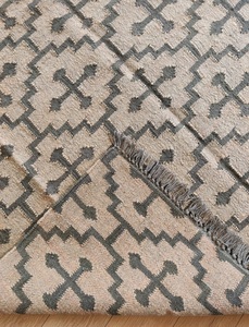 Handmade Wool Kilim <b>Rug</b> Gray Geometric Flat Weave Tribal <b>Boho</b> Style Custom Size HARI ENTERPRISES HE412 Living Room & Bedroom <b>Rug</b> - Product Image 5