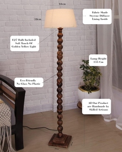 Antique Wooden Floor Lamp Wholesale <b>Standing</b> Lamp for Living Room Manufacturer Custom <b>Night</b> Light for Bedroom OEM ODM Bulk Home - Product Image 6