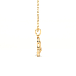 Colgante Aarinya para Mujer, Moderno, Asimétrico, con Diseño de Hoja Esculpida y Cinta, con Diamantes Cultivados en Laboratorio, Chapado en Oro de 9K, Certificado IGI - Product Image 5