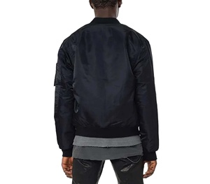 Blouson d'aviateur d'hiver en nylon avec fermeture éclair pour hommes Blousons d'aviateur à fermeture éclair pour hommes faits sur mesure Blousons d'aviateur à la mode en gros - Product Image 2