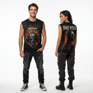 Custom Heavy Weight Fashionable Style Sleeveless Tank Top Punk Rock Streetwear Summer Casual Fashion Fitness T Shirts Men's - Product Image 2