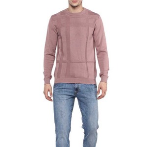 Suéter Casual de Punto con Patrón Geométrico Rosa para Hombre, Cuello Redondo, Corte Regular, Ropa de Otoño e Invierno, Sudadera para Adultos - Product Image 5
