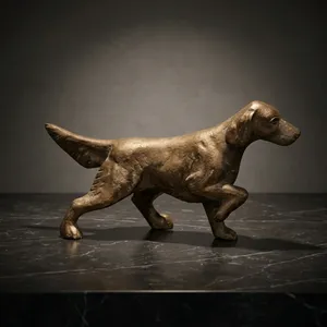 Escultura de Perro de Bronce Hecha a Mano, Figura de Animal de Diseño Tradicional, Decoración de Mesa, Adorno para Sala de Estar - Product Image 5