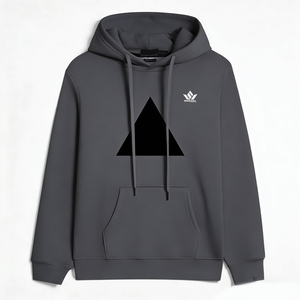Men's Black Hooded Zip-Up Sweatshirt <b>Fleece</b> <b>Lined</b> Solid Casual Winter <b>Jacket</b> Regular Fit With Front Pockets - Product Image 3