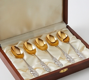 Ensemble de cuillères à dessert en acier inoxydable plaqué or, design classique, manche long, finition miroir, cuillère à thé durable pour la cuisine - Product Image 6
