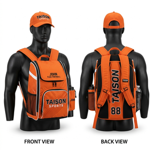 420 GSM Premium Polyester Oxford Fabric Gray Panel Design Flag Football Bag Custom Screen Print Logo <b>Backpack</b> - Product Image 2
