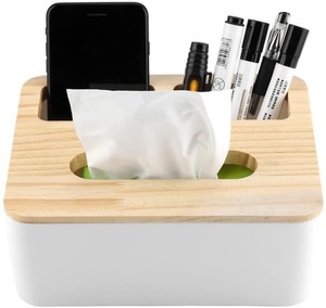 กล่องใส่กระดาษทิชชูไม้ไผ่ธรรมชาติ กล่องใส่กระดาษทิชชูแบบมินิมอลสำหรับห้องนั่งเล่น ห้องน้ำ โต๊ะทำงาน โรงแรม ร้านอาหาร ตกแต่ง - Product Image 5