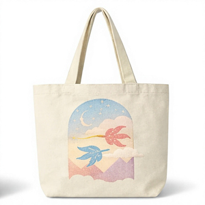Sac fourre-tout en toile COTTON FIELD avec logo personnalisé et motif sur mesure, grande taille, avec poignée d'épaule pour usage quotidien et courses à la plage - Product Image 4