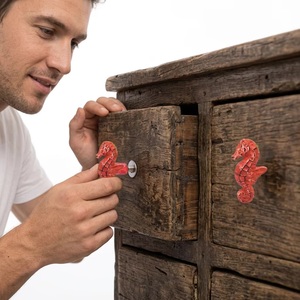 Poignées de meuble modernes en fonte Ba Red Sea Horse, écologiques et durables, pour la décoration intérieure de salle de bain et de salon - Product Image 2