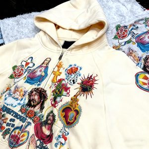 Sweat à capuche unisexe surdimensionné personnalisé avec impression DTG, prix de gros, coton de qualité supérieure, fermeture éclair - Product Image 3