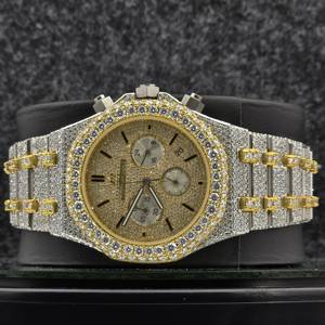 Luxury Quartz Moissanite Stainless Steel <b>Watch</b> VVS1 Brilliant Cut Diamond Fashion Business Hip-Hop <b>Iced</b> <b>Out</b> Stainless SteelBand - Product Image 1
