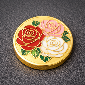 Marqueur de balle de golf en métal, forme personnalisée, couleur émail, cadeau pour club féminin, motif fleur. - Product Image 3