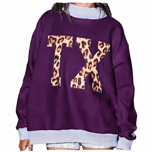 Sudadera de cuello alto para mujer con logo personalizado frontal, para invierno y otoño, con estampado tie-dye ecológico, de forro polar, manga larga, poliéster/algodón - Product Image 3