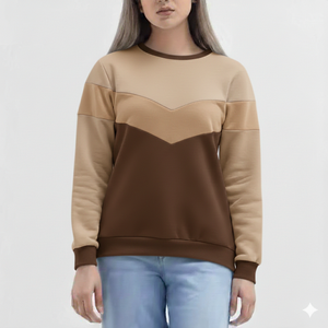 Women Knitted Baggy Oversized Sweatshirt Warm Winter Pullover <b>Brushed</b> Fleece Long Sleeve Modern Fashion Wear Front Logo - Product Image 1