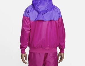 Veste de sport coupe-vent à capuche pour homme, style color block, fermeture éclair, en polyester, coupe régulière, idéale pour le printemps - Product Image 2
